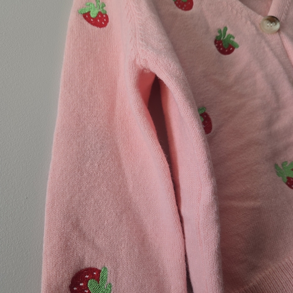WOHO Pink Strawberry Embroidered Cardigan - Picture 4 of 8